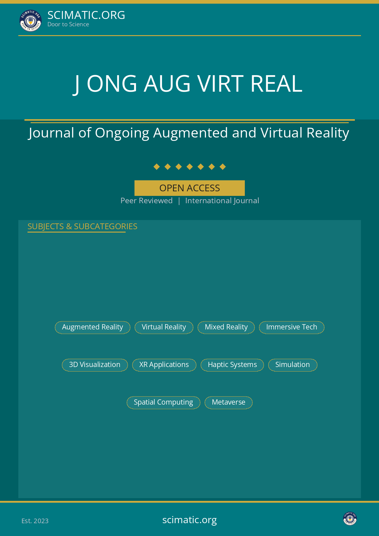 Journal of Ongoing Augmented and Virtual Reality
