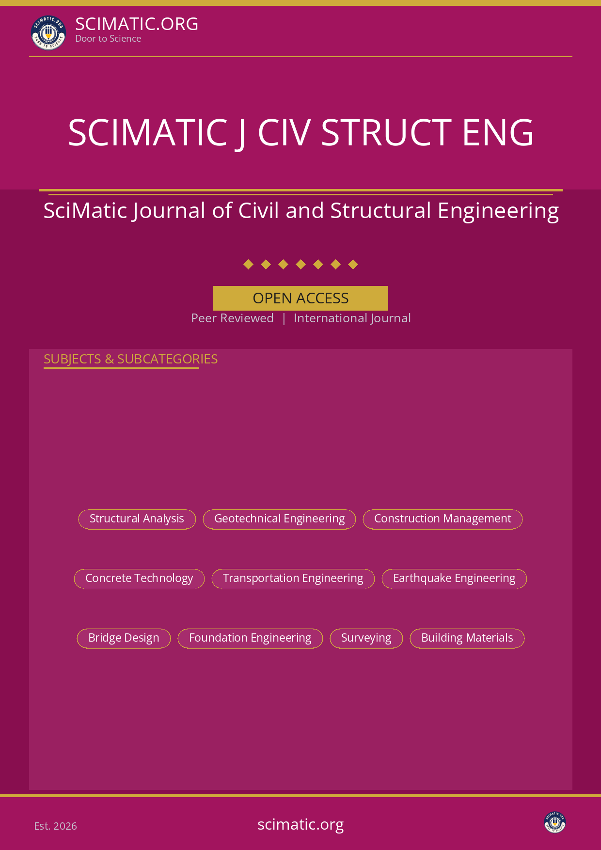 SciMatic Journal of Civil and Structural Engineering