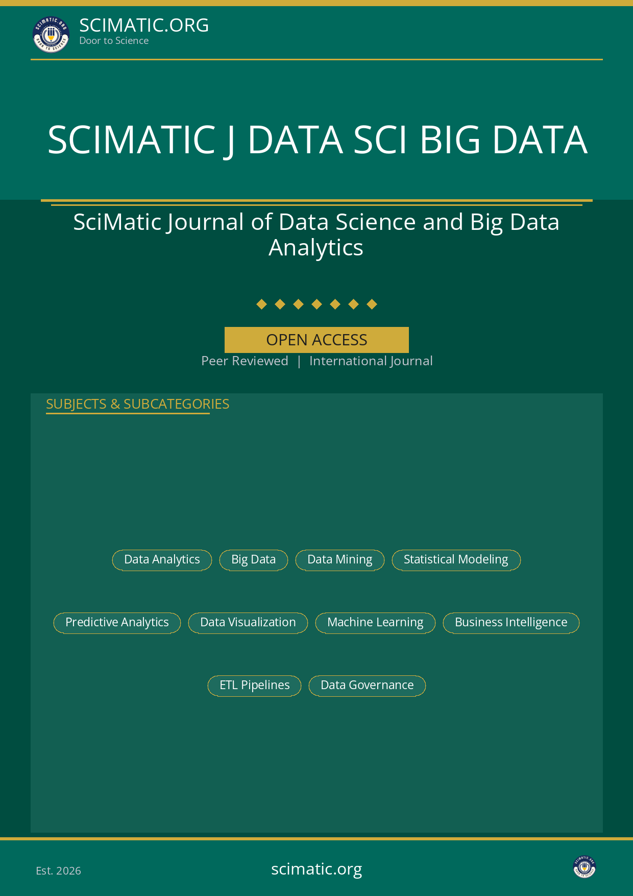 SciMatic Journal of Data Science and Big Data Analytics