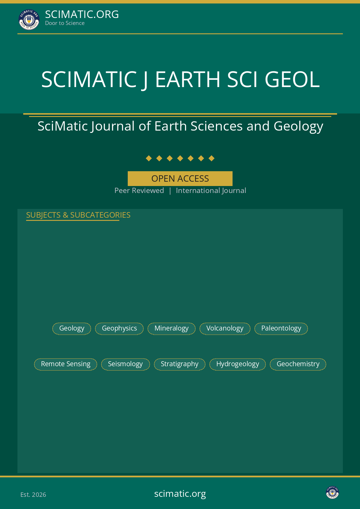 SciMatic Journal of Earth Sciences and Geology